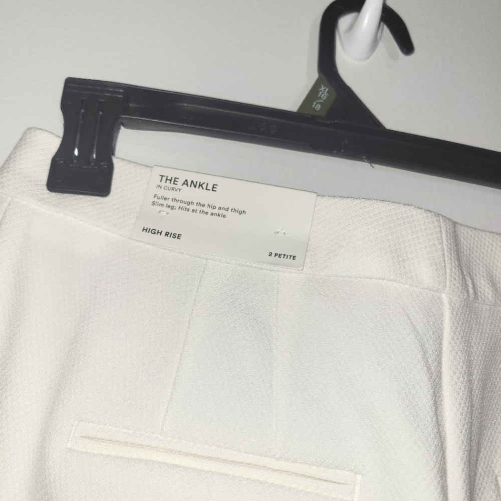 New Ann Taylor White High Rise Curvy Ankle Pants 2P - Picture 5 of 13